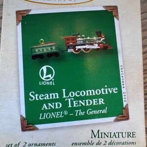 Hallmark Lionel Steam Locomotive and Tender Ornaments
